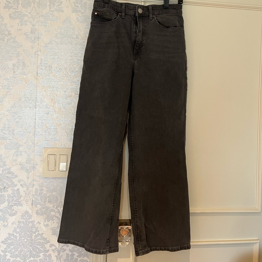 grey h&m wide leg / bootcut pants
